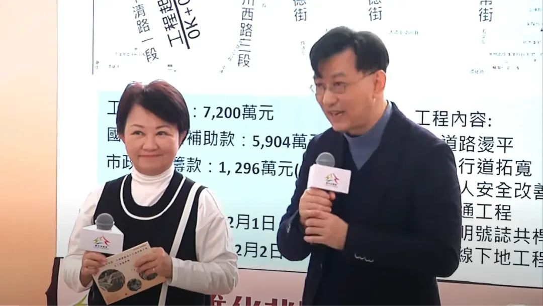 盧秀燕(左)、董建宏(右)5日致詞時針對總預算議題交鋒。(圖/中視新聞)