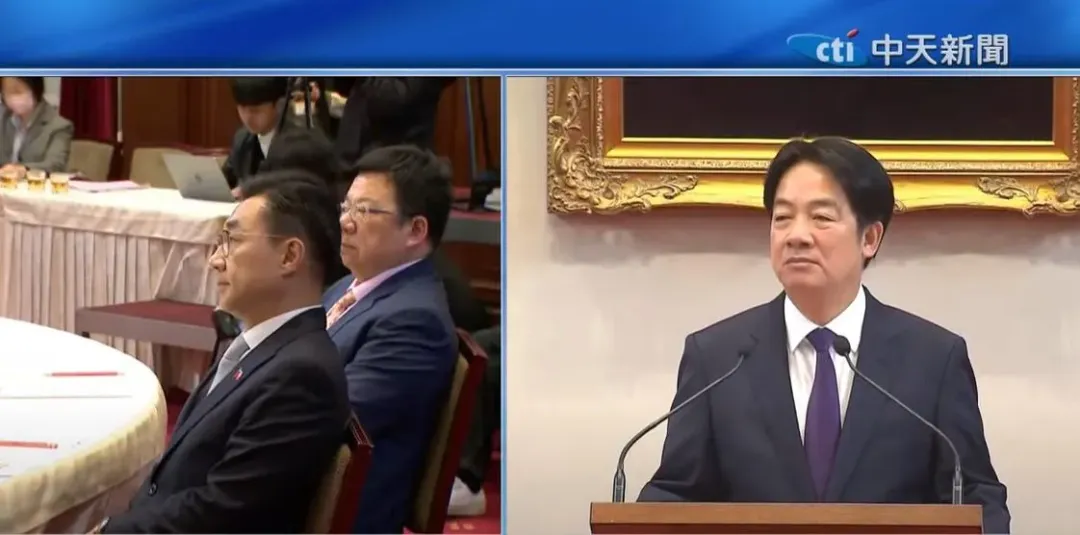 賴清德總統召集五院院長會商國政，立法院副院長江啟臣、監察院秘書長李俊俋都陪同出席。（圖／中天新聞）