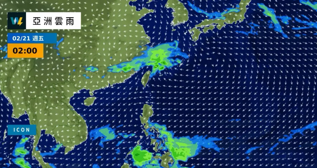週五新一波大陸冷氣團報到影響至下週一，迎風北部及東部將為陰有短暫陣雨的天氣。（圖／翻攝自臉書「天氣風險 WeatherRisk」）