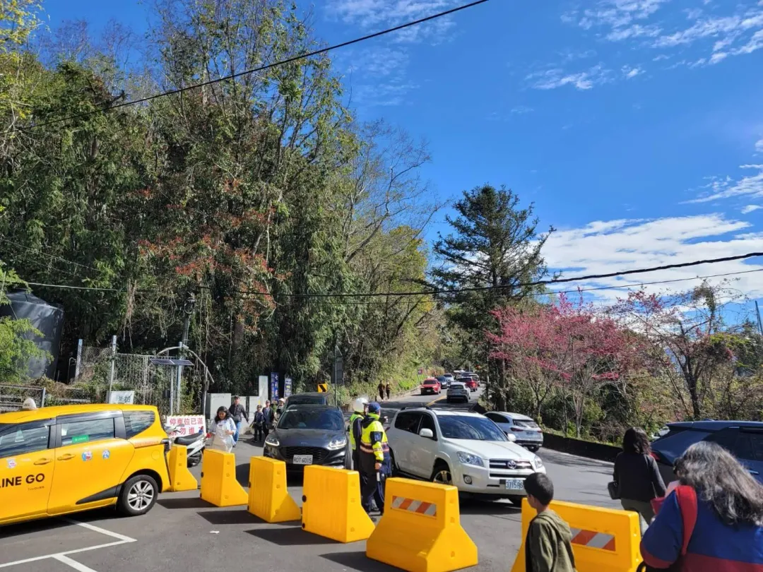 連假期間車潮擁擠，清境農場園方呼籲遊客多利用大眾運輸工具入園。（圖／中天新聞）
