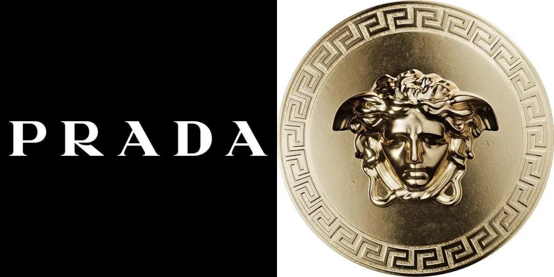 Prada（左）收購Versace（右）。（示意圖／翻攝自品牌臉書）