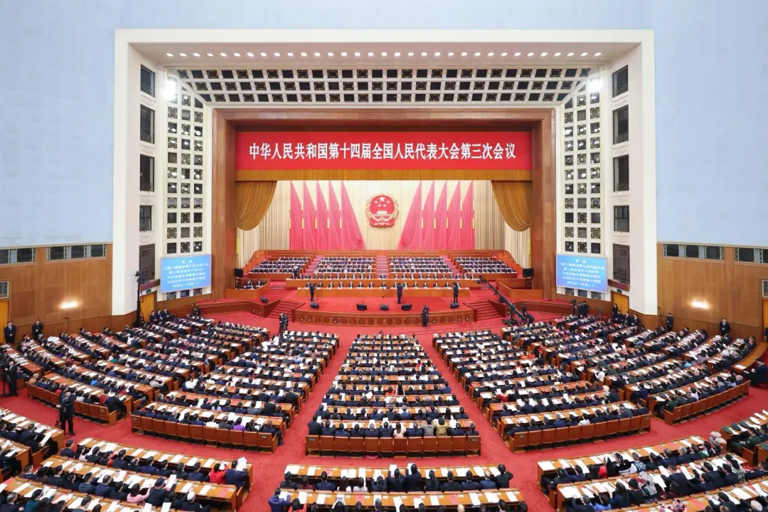 11日,大陸第14屆全國人大三次會議在北京人民大會堂舉行閉幕式。(圖/新華社)