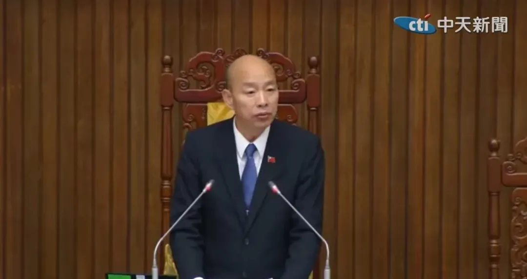 立法院長韓國瑜今(12日)主持院會。(圖／中天新聞)