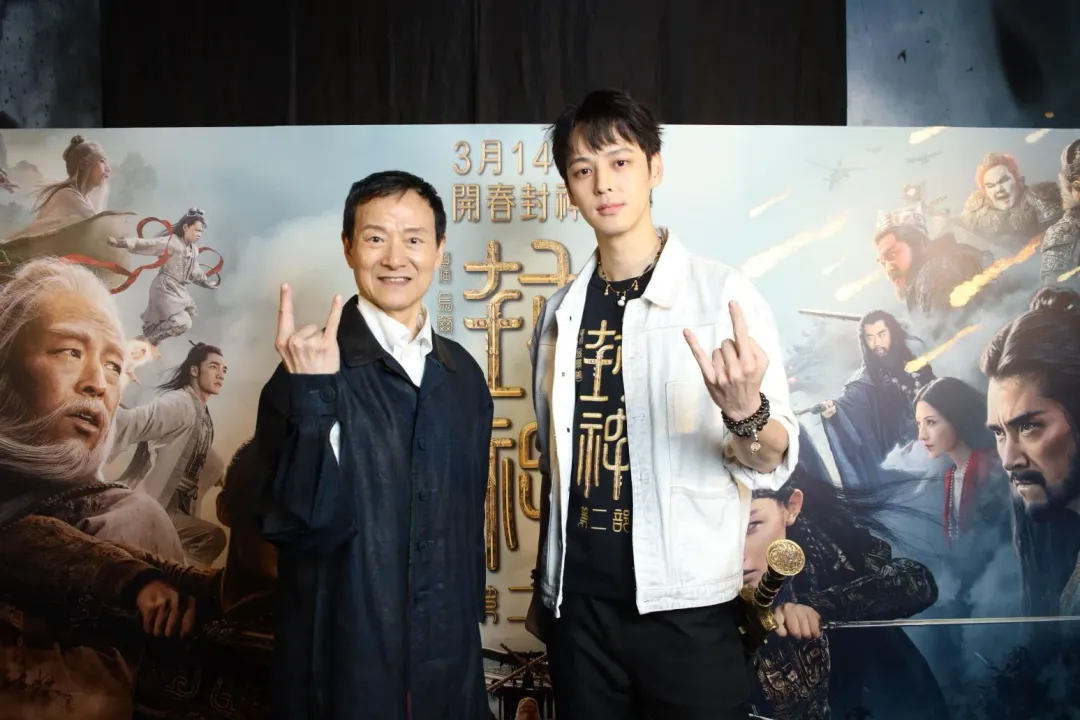 吳興國（左）與單敬堯（右）現身《封神第二部》首映會。（圖／鴻聯國際提供）