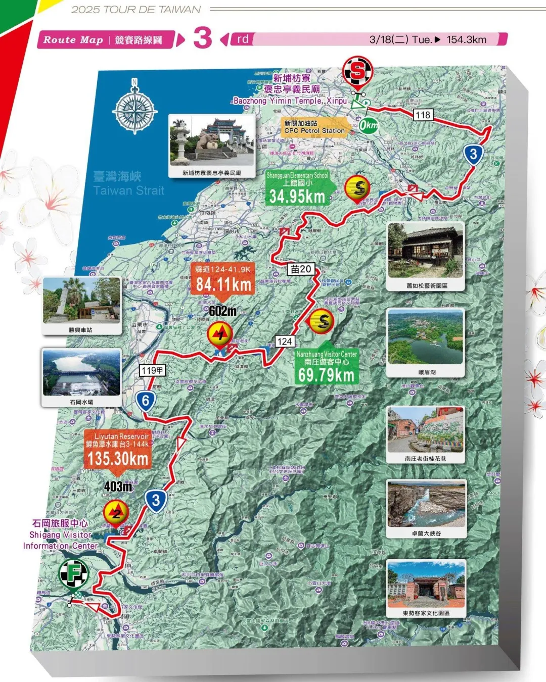 自由車隊行經路線。（圖／Tour De Taiwan國際自由車環台公路大賽 FB）