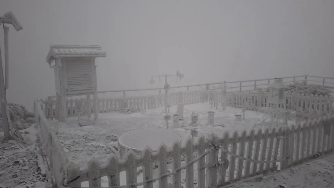 玉山今早降雪。（圖／中央氣象署提供）