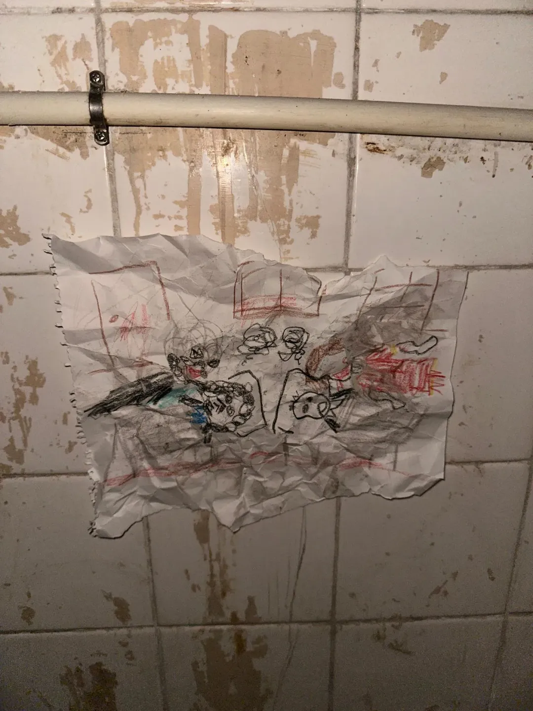 蔡辛強Threads上的鬼壓床惡夢塗鴉令網友嚇爛。（圖／翻攝自網路）