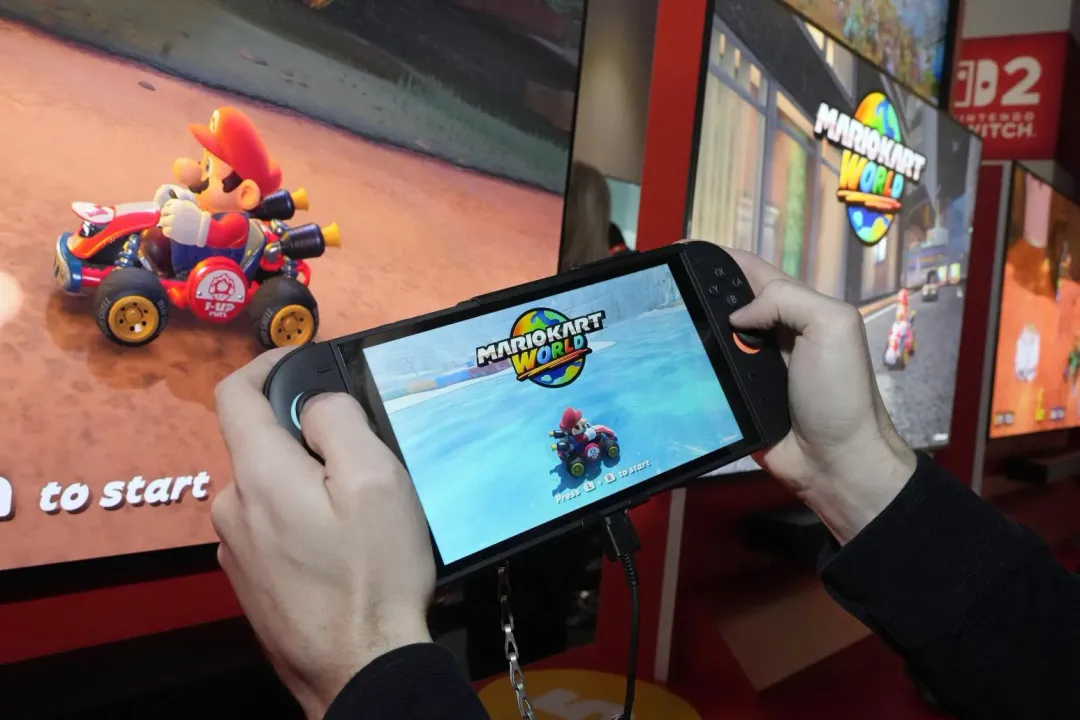 任天堂新款遊戲機Switch 2。(圖/美聯社)