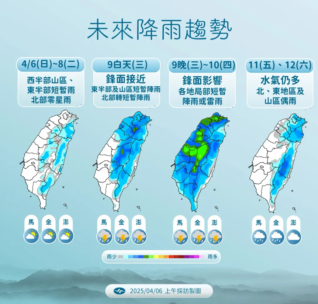 未來降雨趨勢。(圖/氣象署提供)