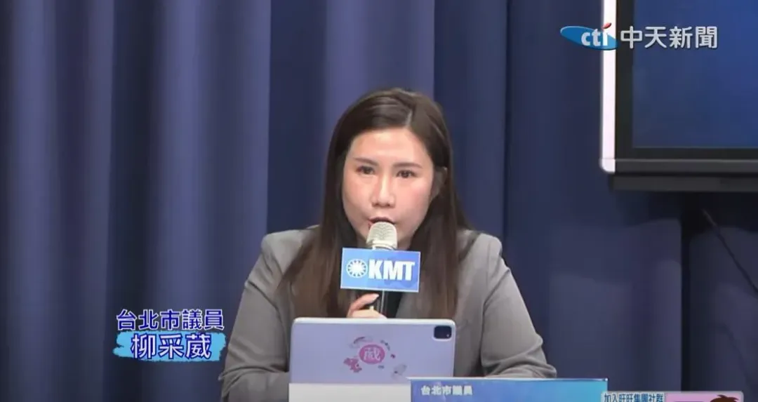 國民黨台北市議員柳采葳。(圖／中天新聞)