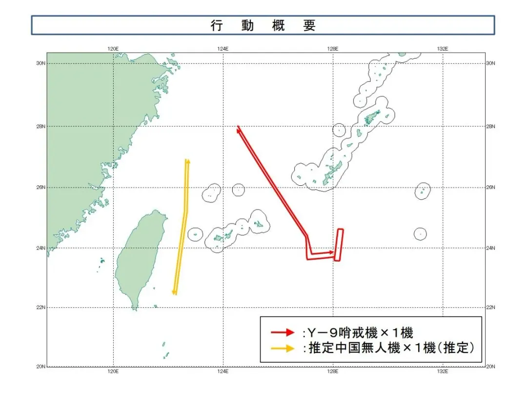 大陸軍機航跡。(圖/防衛省)