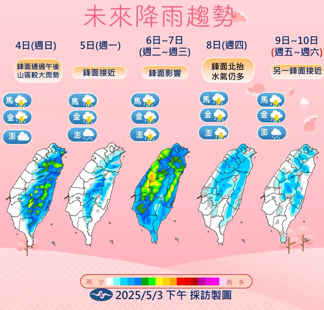 未來一周降雨趨勢。（圖／氣象署）