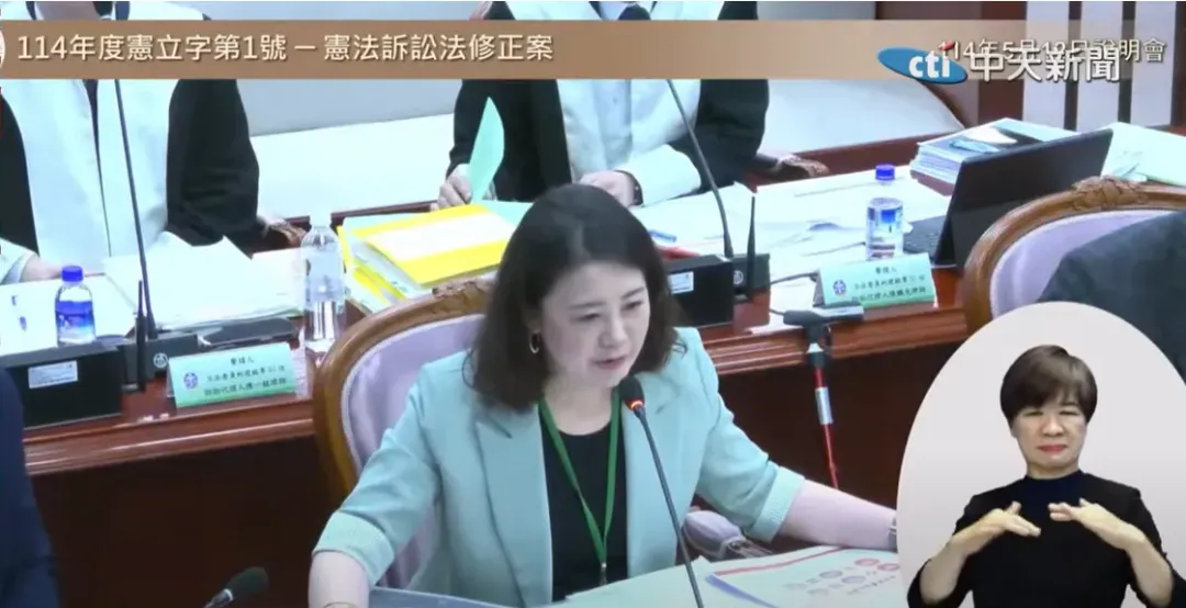吳思瑤在憲法法庭。(圖/中天新聞)