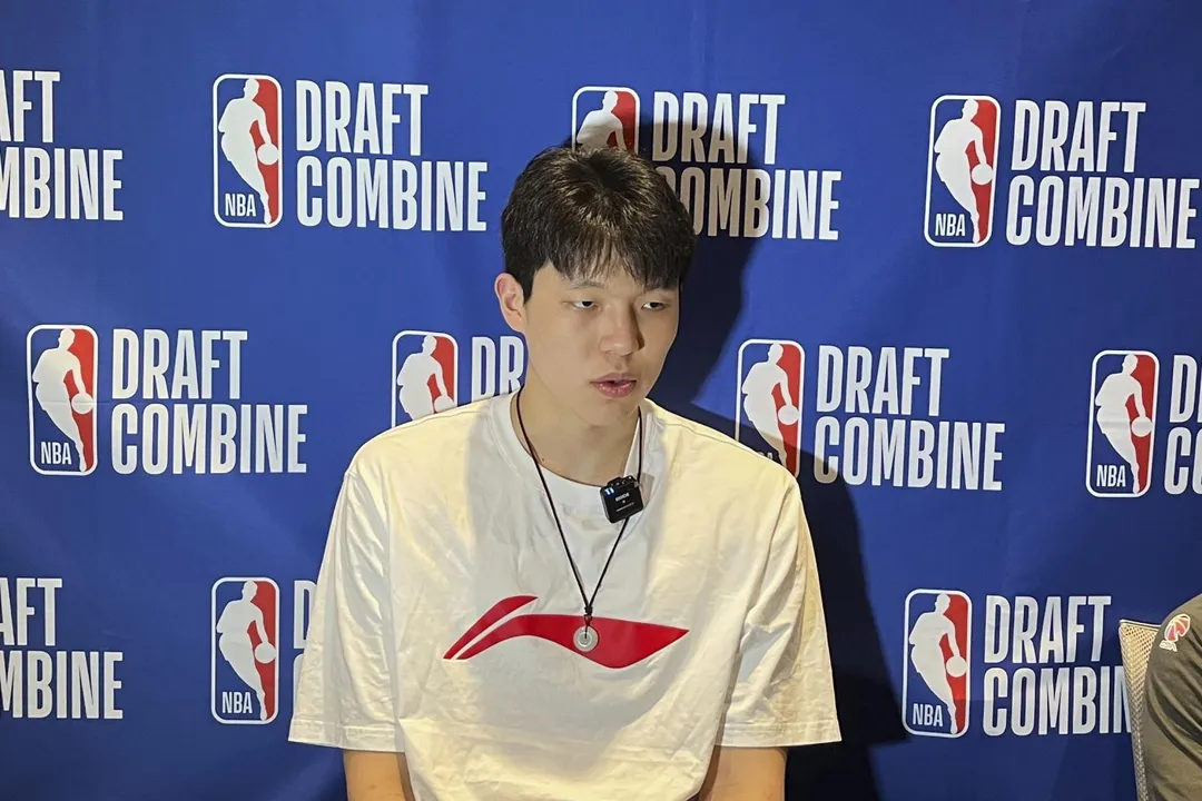 19歲新星楊瀚森驚豔NBA選秀聯合試訓，有望挑戰首輪順位。（圖／美聯社）