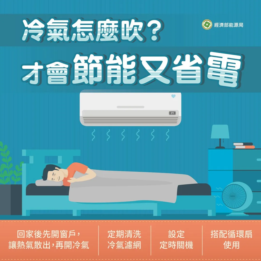 能源署分享4妙招爽吹冷氣又能省荷包。（圖／翻攝自經濟部能源署臉書）