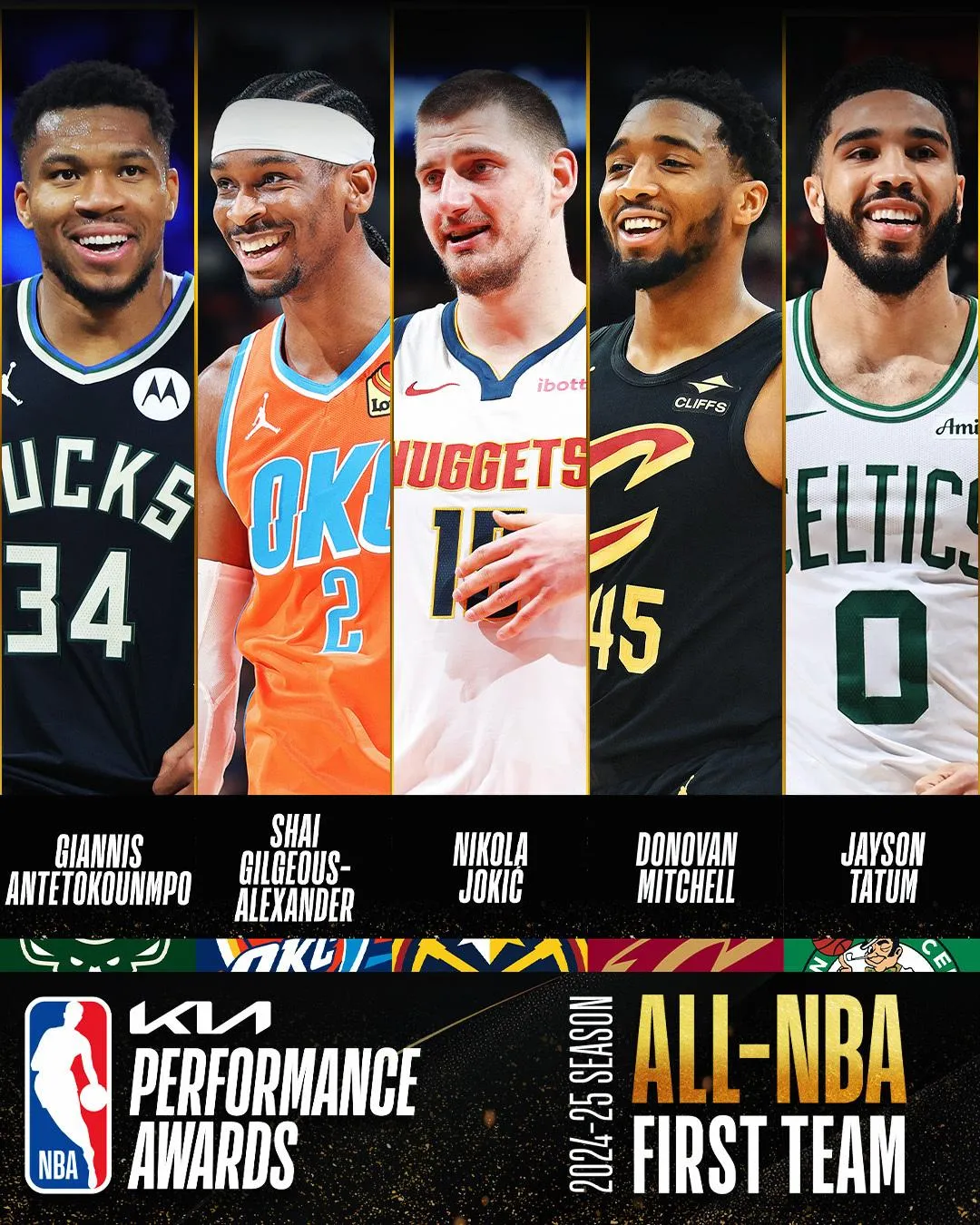 年度第1隊。（圖／翻攝自NBA社群平台X）