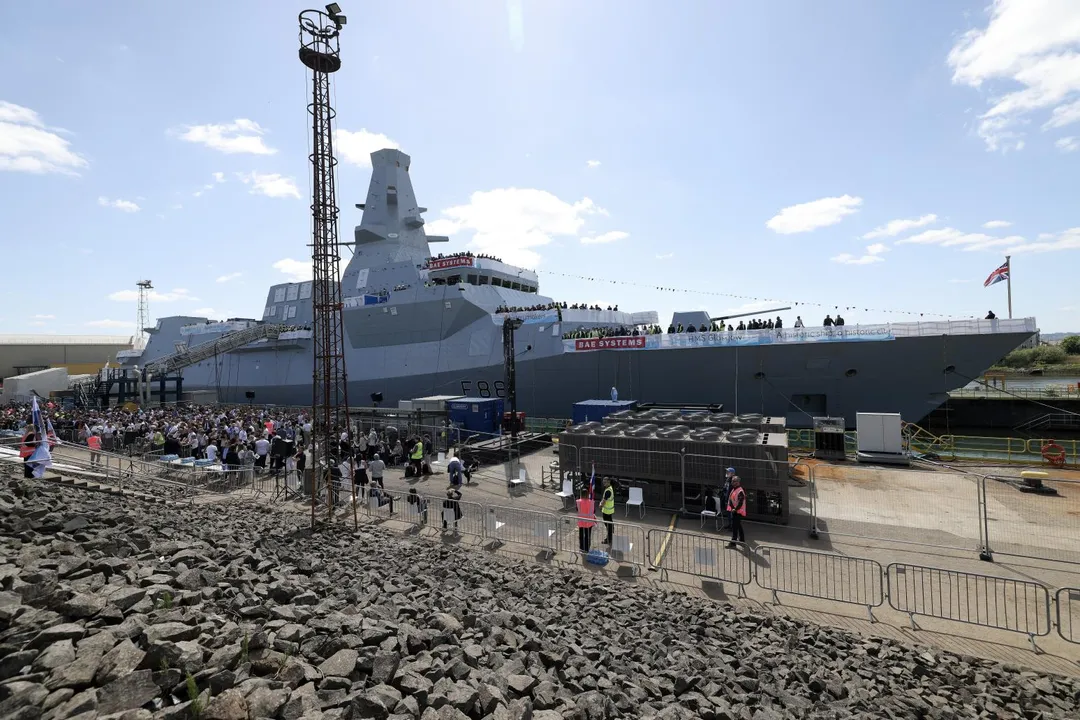 英國海軍第一艘26型巡防艦格拉斯哥號舉行命名儀式。(圖/英國國防部)