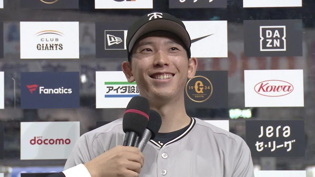 戶鄉翔征開心收下本季首勝。（圖／翻攝自日本電視台）