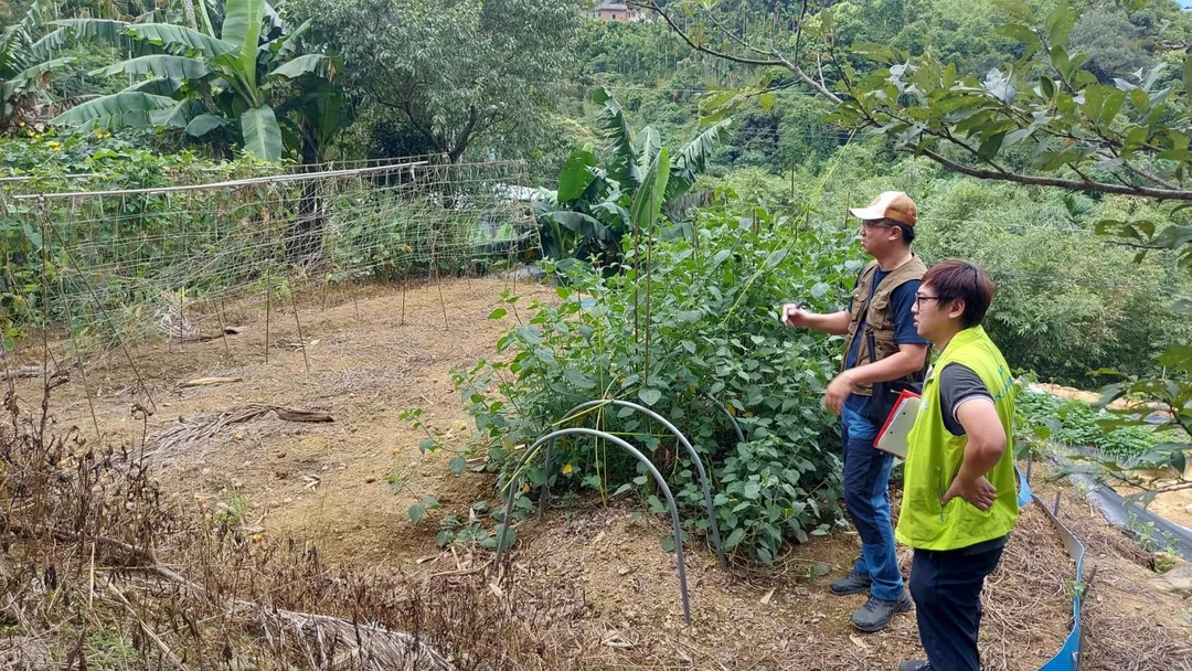 水土保持服務團技師們至現場輔導,協助檢測坡地水保狀況並提出改善建議。(圖/新北市政府農業局)