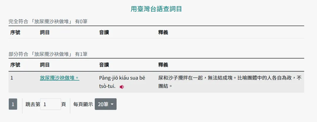 教育部台灣台語常用詞辭典近日新增770筆詞目。（圖／翻攝自教育部台灣台語辭典）