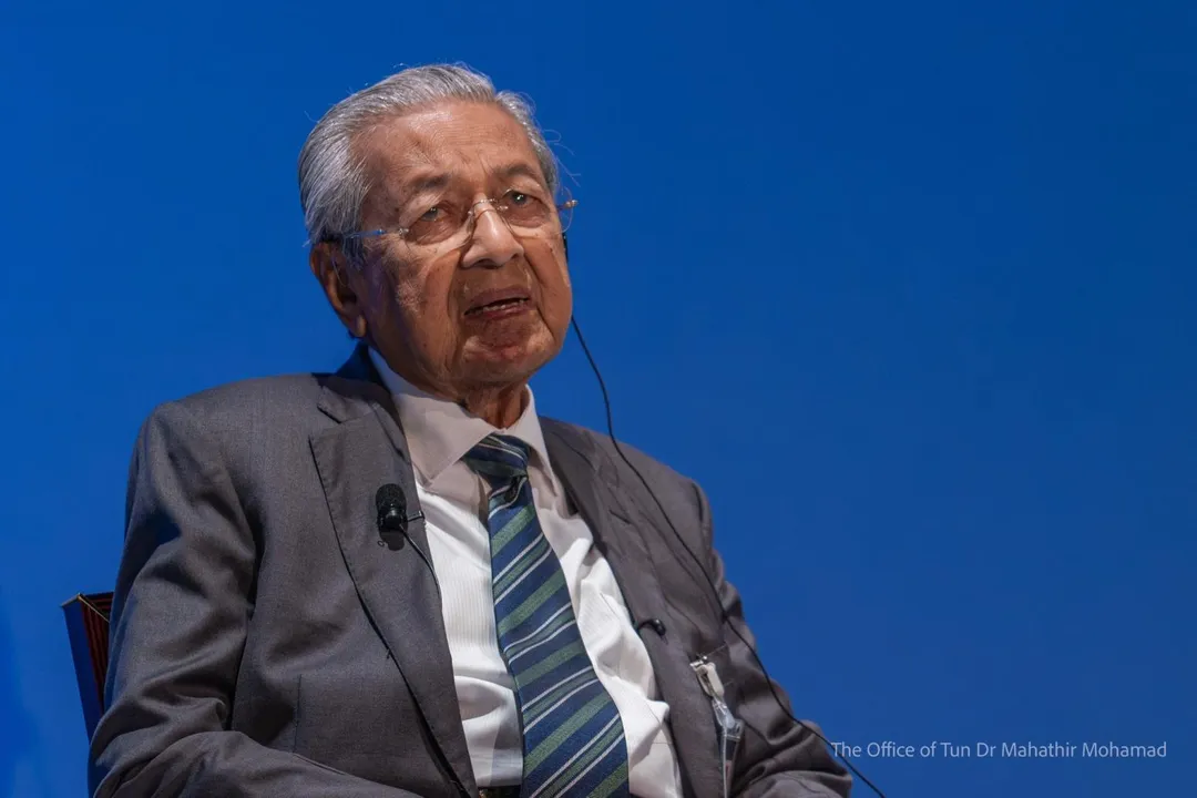 馬哈迪出席日經論壇。（圖／翻攝臉書「Dr. Mahathir bin Mohamad」）