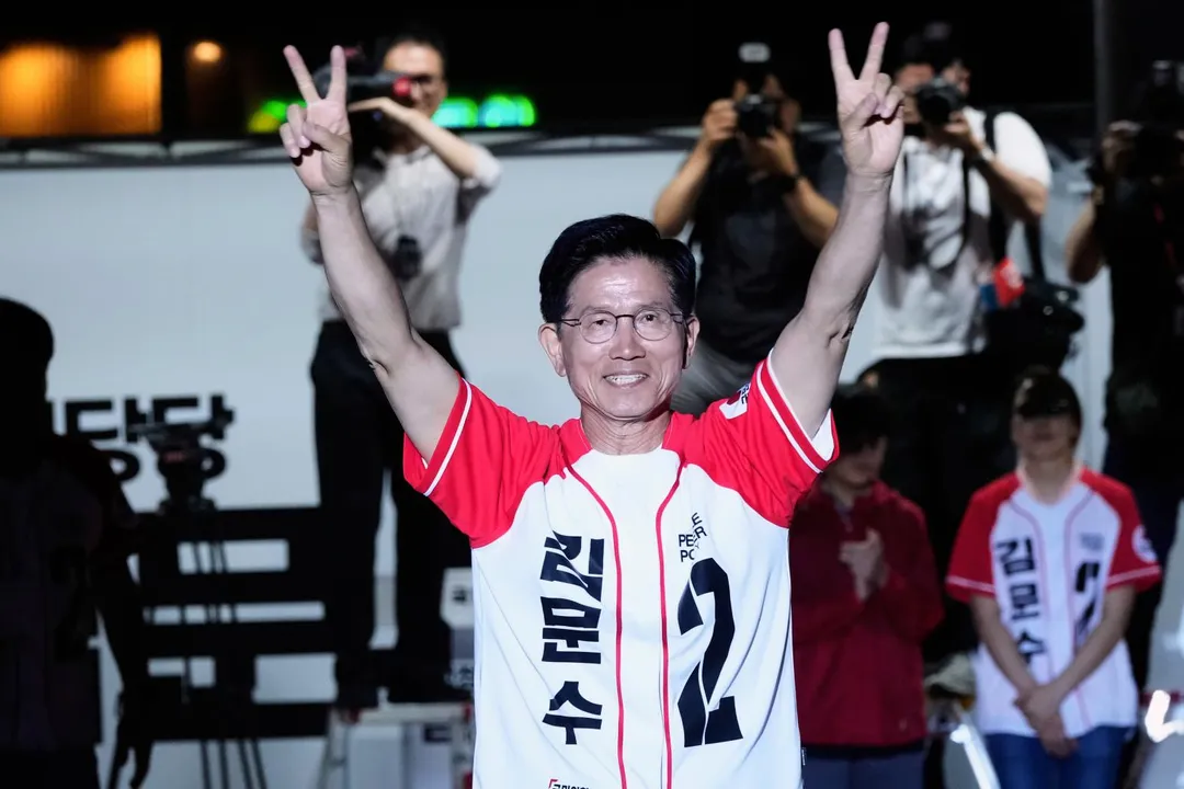 保守派國民力量黨總統候選人金文洙很有可能在本次大選失利。（圖／美聯社）