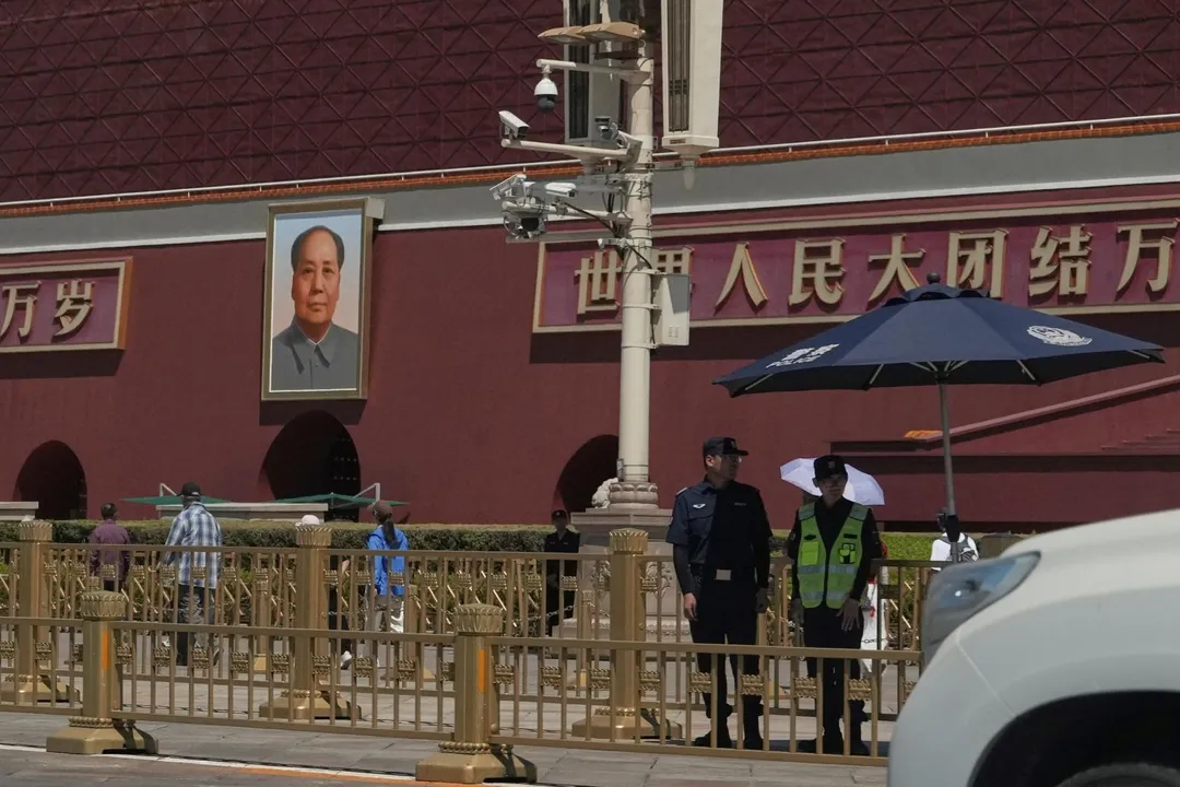 北京維安日趨嚴格。圖為天安門廣場。（圖／美聯社）