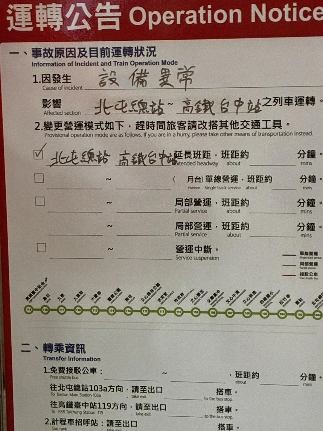 中捷綠線4日晚間故障延誤2小時，影響211旅客。（圖／翻攝畫面）