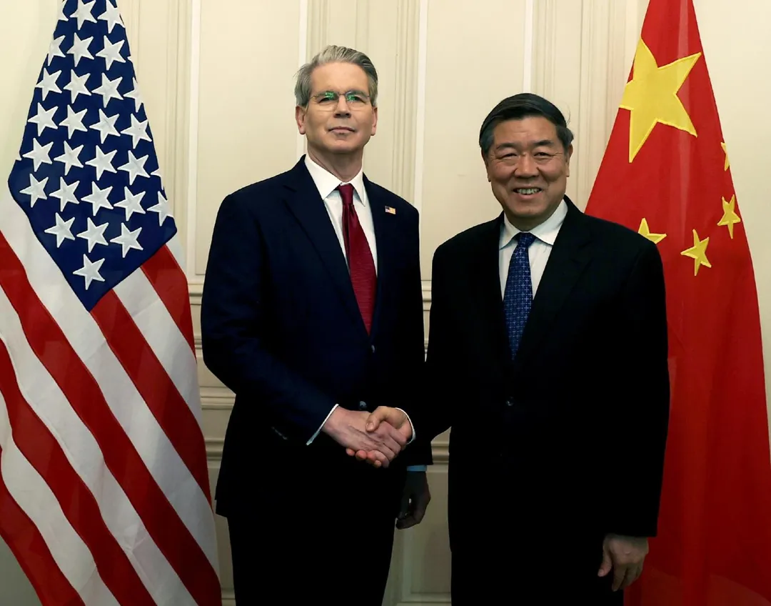 美中高級官員上月在日內瓦舉行會談。(圖/翻攝X@SecScottBessent)