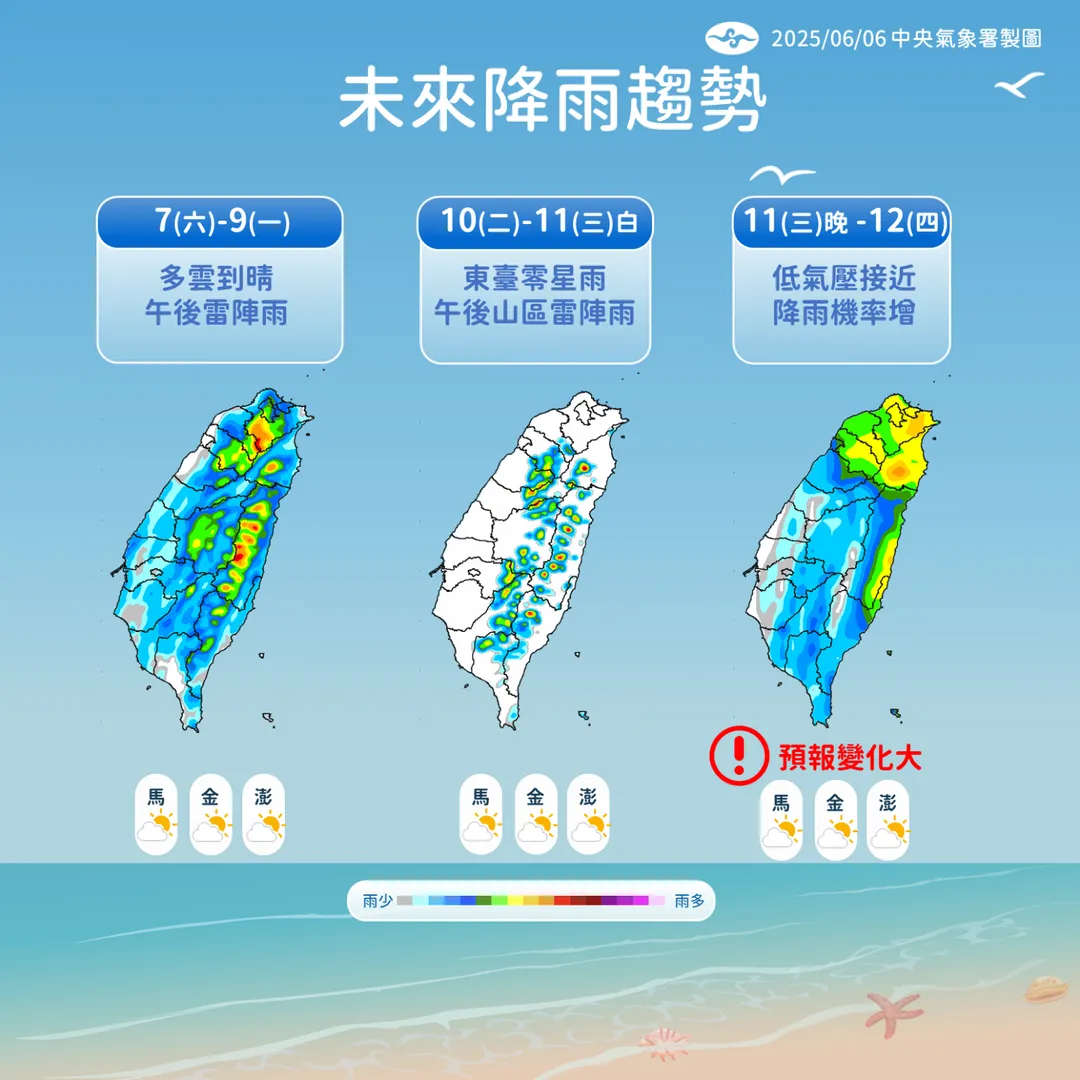 未來一周降雨趨勢。（圖／氣象署）