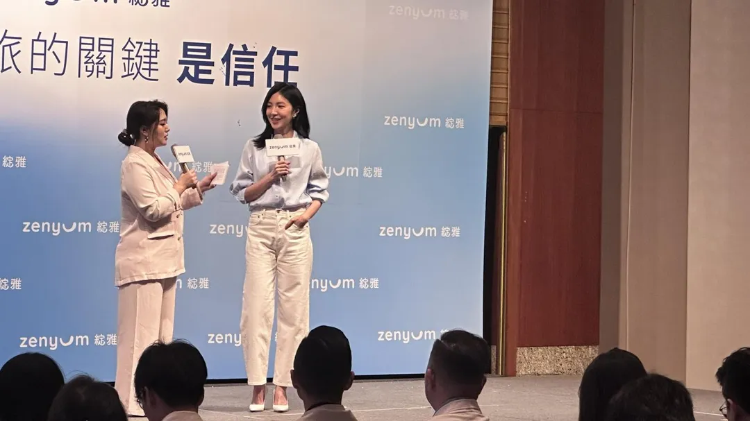 楊謹華11日出席牙套品牌活動,透露得知劉品言懷孕的第一反應。(圖/記者 伍映澄 攝)