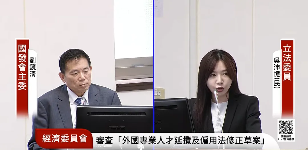 民進黨立委吳沛憶質詢國發會主委。（圖／擷取自國會頻道yt）