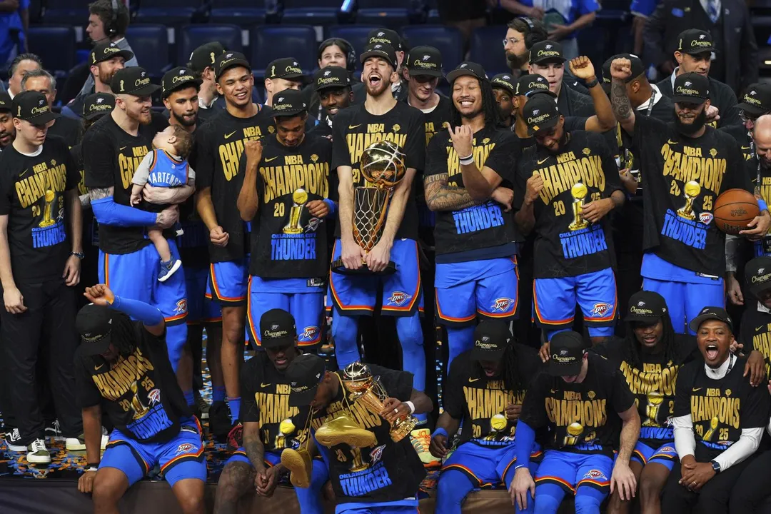 雷霆封王！NBA連七年不同冠軍締歷史新猷。（圖／美聯社）