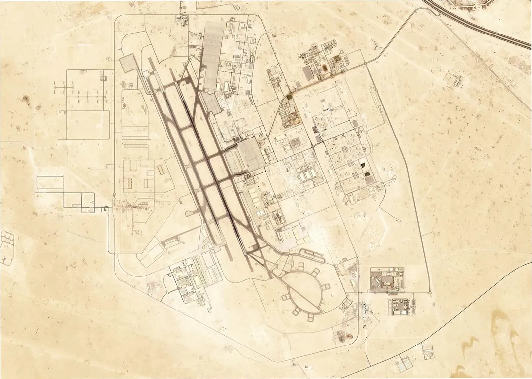 美軍烏代德空軍基地衛星空拍圖。（圖／美聯社）