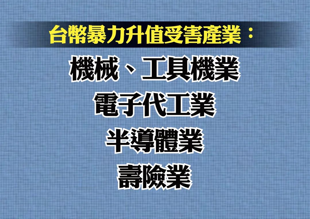 國民黨團舉行記者會,砲轟賴政府漠視新台幣暴力升值,造成許多台灣出口商慘賠。(圖/國民黨立院黨團提供)