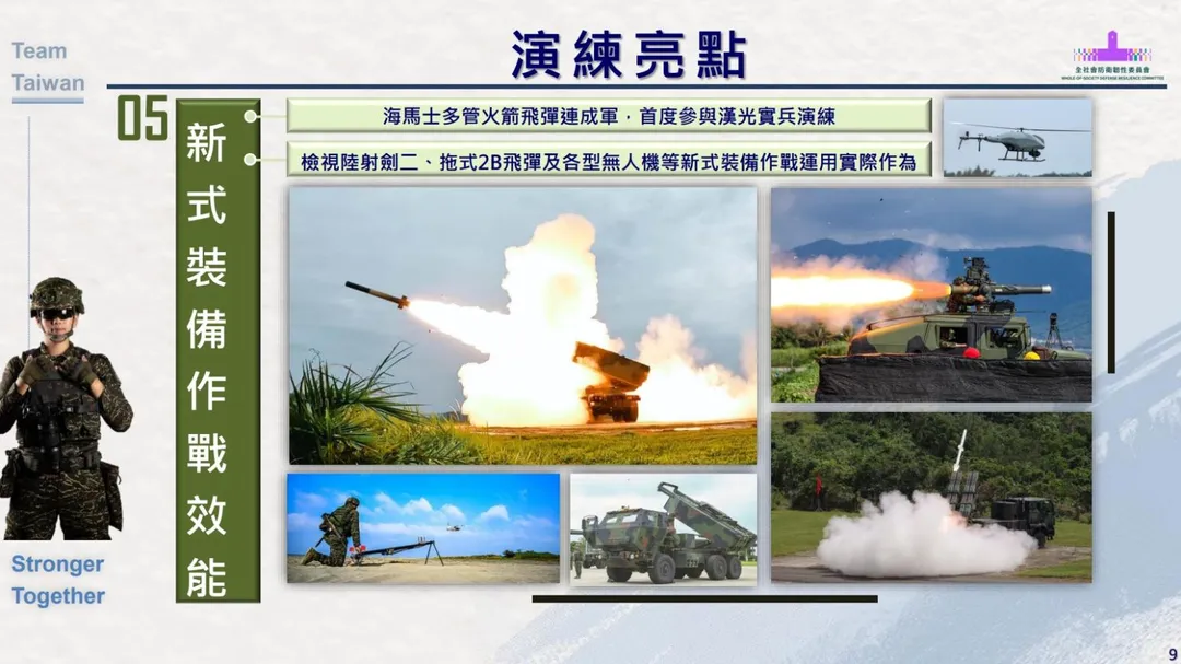 漢光41號新式裝備作戰效能。(圖/總統府)