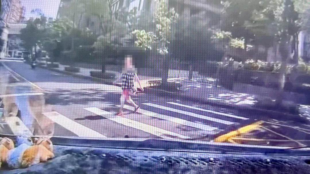 婦人走在斑馬線上遭轎車撞飛。（圖／翻攝畫面）