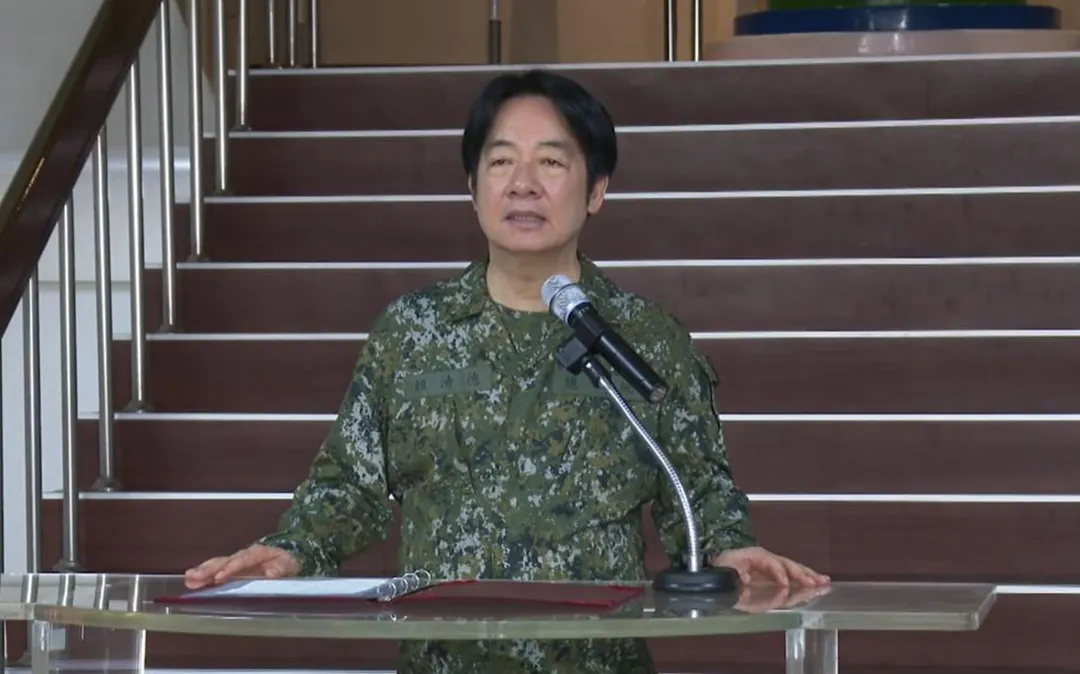 賴清德勗勉官兵。（圖／翻攝自總統府影片）