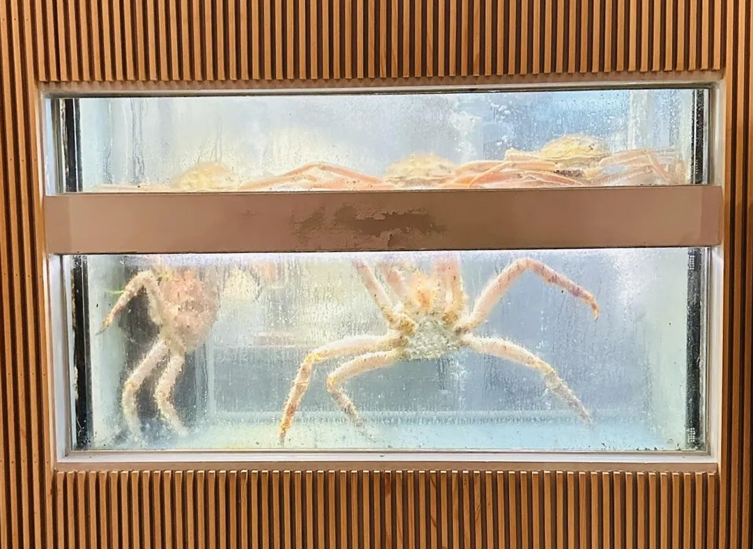 月夜岩設有超大水族箱安置活蟹。（圖／尤素嬌提供）
