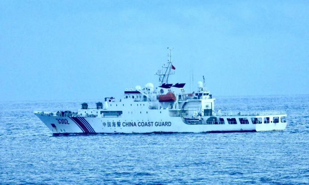 大陸海警船進入東沙海域。（圖／翻攝畫面）