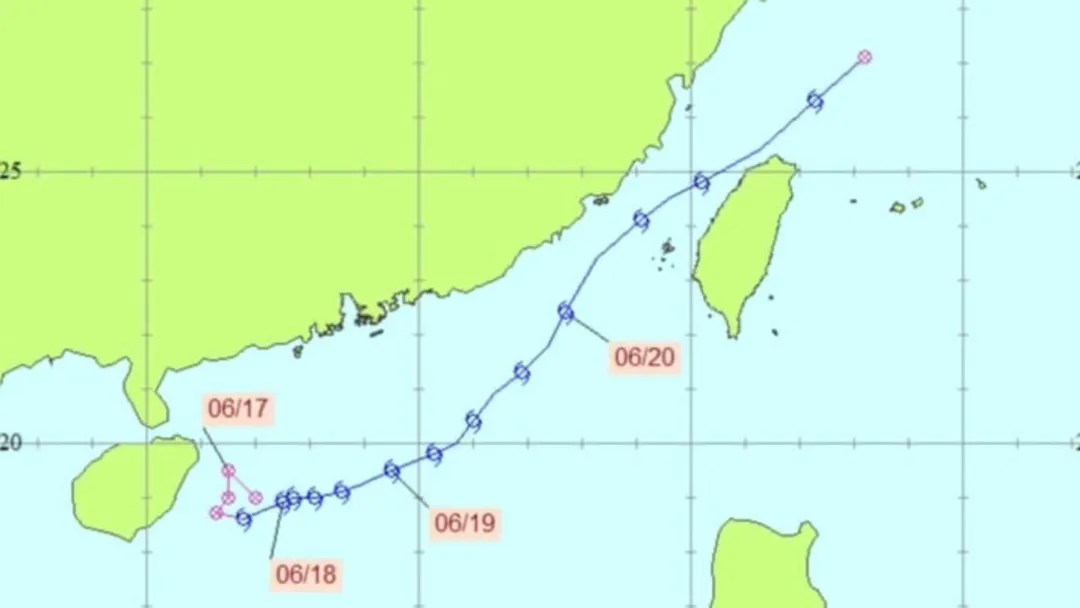 2012年颱風泰利路徑圖。(圖/翻攝自中央氣象署網頁)