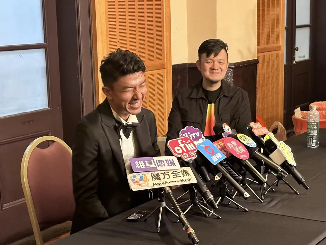 萬洛．隆甘迦感性向台灣媒體道謝。（圖／記者 伍映澄 攝）