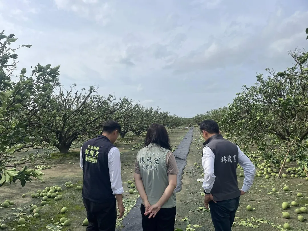 丹娜絲在台南造成災情，林俊憲前往會勘，並邀賴清德到台南來勘災。（圖／翻攝林俊憲臉書）
