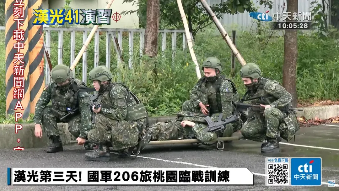 戰支連戰場救護演練。(圖/中天新聞)