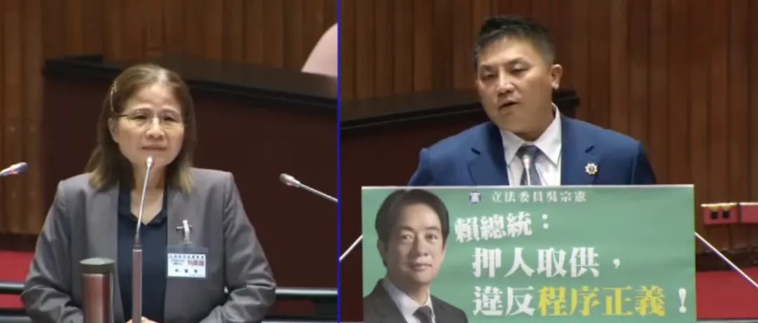 大法官被提名人林麗瑩（左）、國民黨立委吳宗憲。（圖／中天新聞）