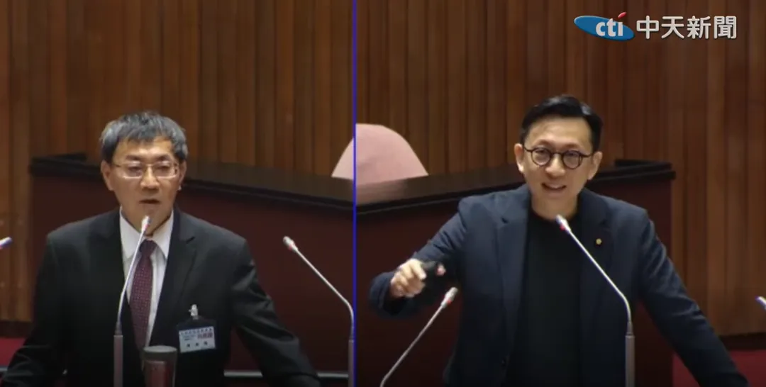國民黨立委葛如鈞（右）與大法官被提名人陳慈陽（左）。（圖／中天新聞）