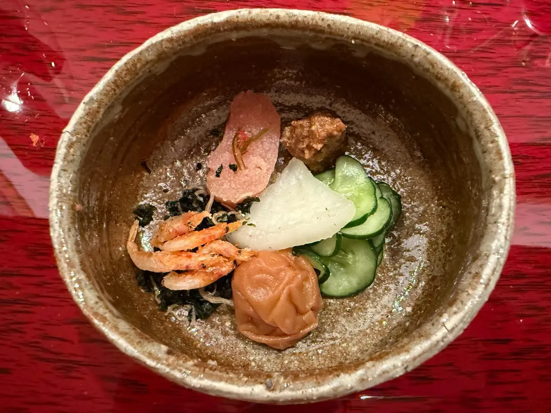 7件式漬物讓人再度食欲大開。（圖／黃宏輝提供）