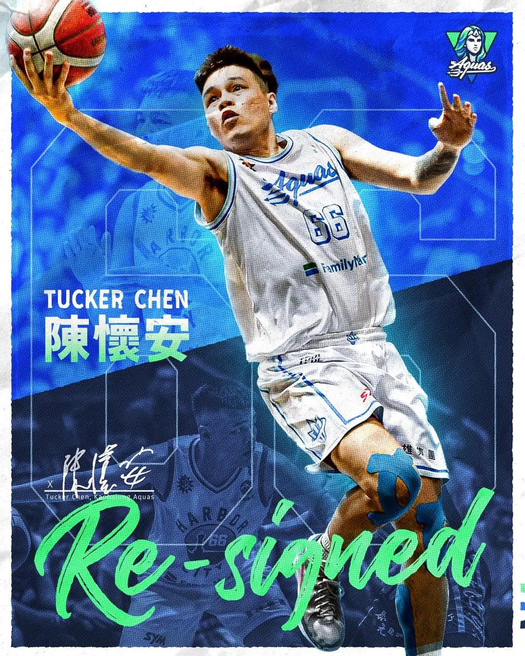 陳懷安與高雄全家海神宣布續約3年。（圖／高雄全家海神提供）