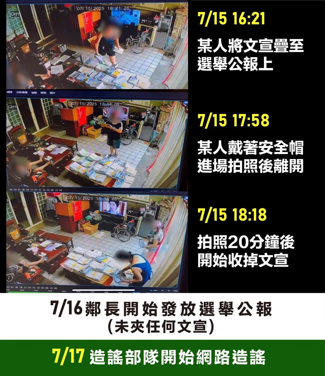 魯明哲拿出監視器畫面抓包綠營奧步。（圖／魯明哲臉書）