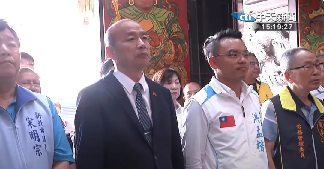立法院長韓國瑜今日到泰山區幫國民黨立委洪孟楷站台。（圖／中天新聞）